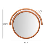 Lally Terracotta Velvet Round Wall Mirror Model: TOV-C68836